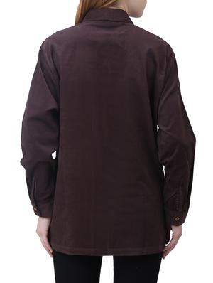 brown solid cotton shirt - 15114753 - Standard Image - 3