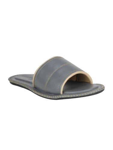 grey Leatherette slip on slipper - 15114769 - Very Small Image - 1
