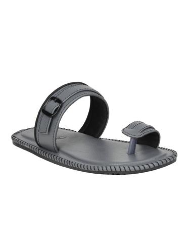 grey Leatherette slip on slipper - 15114780 - Very Small Image - 1