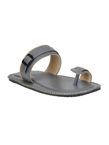 grey Leatherette slip on slipper - 15114781 - Very Small Image - 1