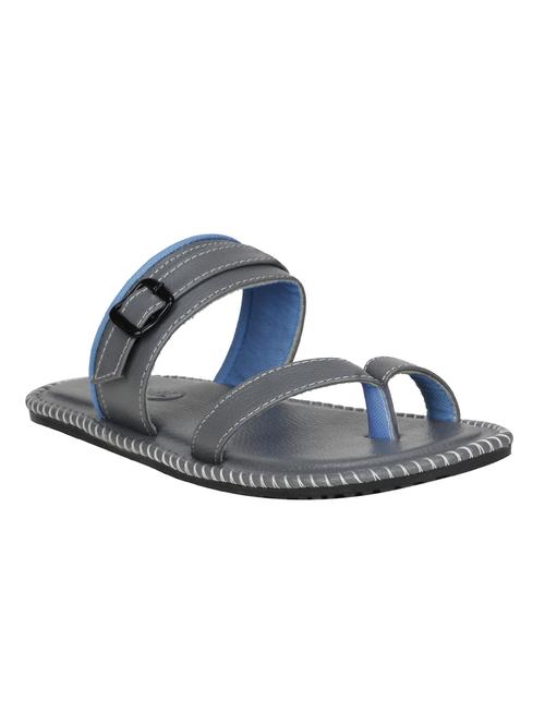 grey Leatherette slip on slipper - 15114794 - Very Small Image - 1