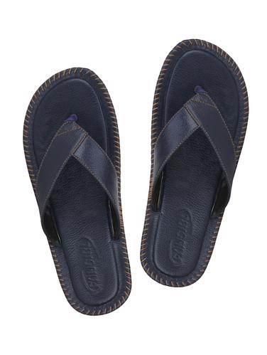 blue Leatherette toe separator slipper - 15114800 - Very Small Image - 1