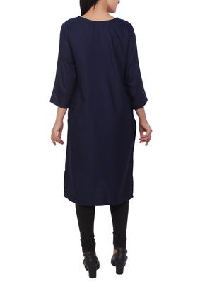 pink cotton straight kurta - 15114850 - Standard Image - 3