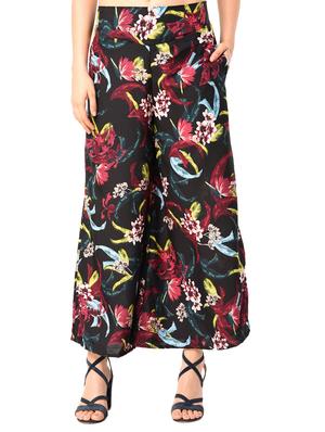 black floral crepe palazzo - 15114874 - Standard Image - 1