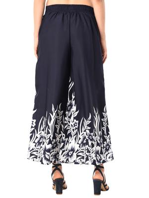 navy blue crepe palazzos - 15114880 - Standard Image - 3