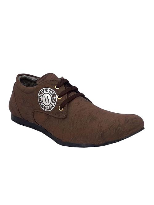 brown synthetic lace up sneakers - 15114898 - Very Small Image - 1