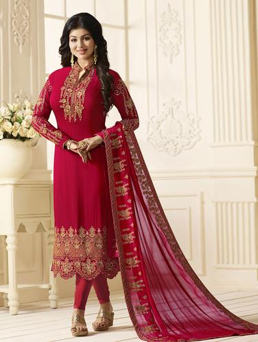 Embroidered unstitched churidaar suit - 15114960 - Very Small Image - 1