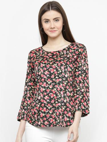 black floral rayon top - 15115065 - Very Small Image - 1