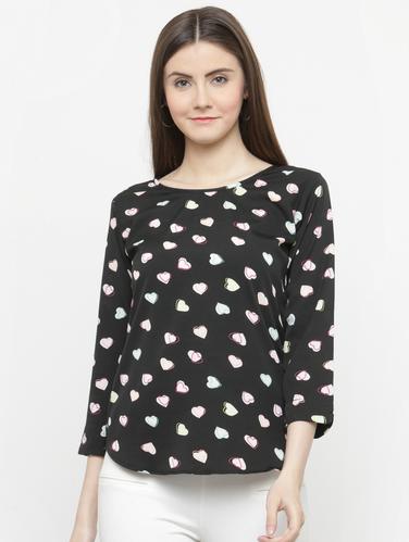 black printed crepe top - 15115067 - Very Small Image - 1