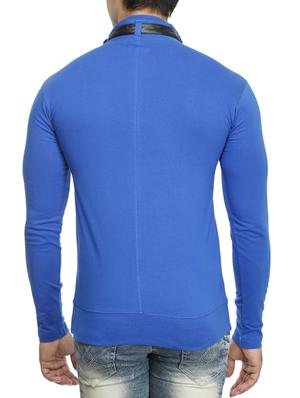 blue cut and sew collared t-shirt - 15115268 - Standard Image - 3