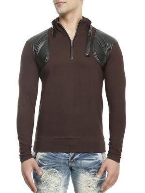brown cotton t-shirt - 15115269 - Standard Image - 1