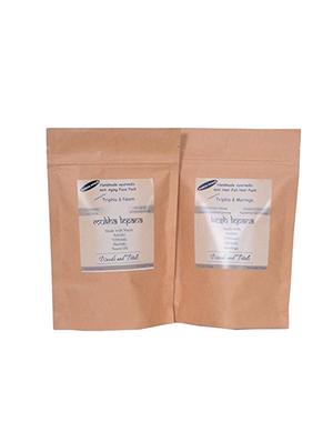 woods and petals ( Set Of 2 ) Handmade Ayurvedic Anti Aging Triphla Neem Face Pack ( Mukha Lepana ) ( Kesh Lepana ) - 15115364 - Standard Image - 1