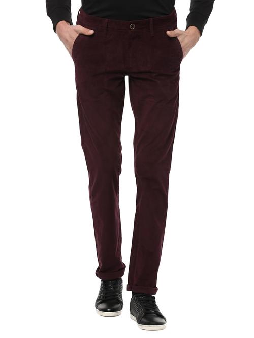 maroon cotton chinos - 15116051 - Standard Image - 1