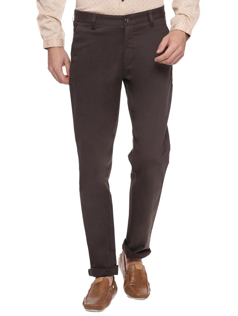 brown cotton blend chinos - 15116122 - Zoom Image - 1