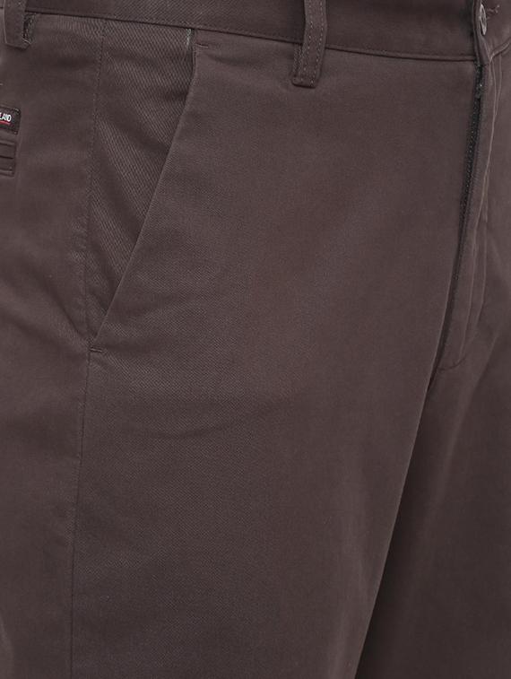 brown cotton blend chinos - 15116122 - Zoom Image - 3