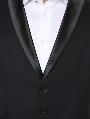 black solid classic waist coat - 15116221 - Standard Image - 4