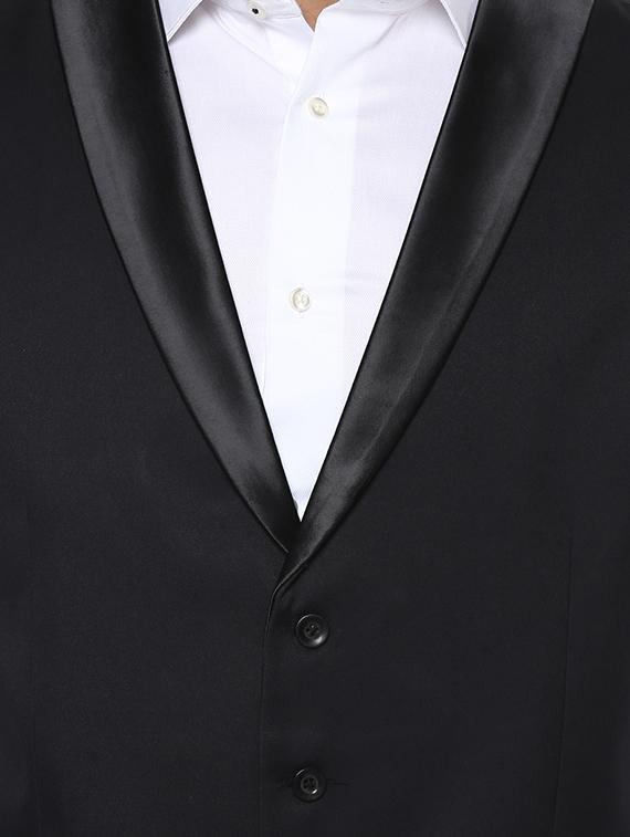 black solid classic waist coat - 15116221 - Zoom Image - 4
