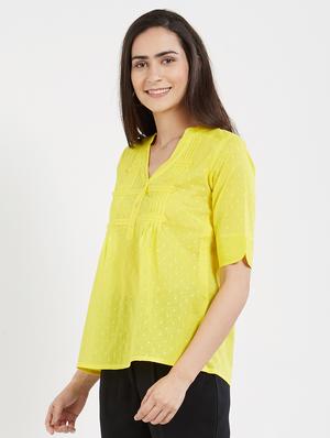 solid yellow cotton top - 15116251 - Standard Image - 2