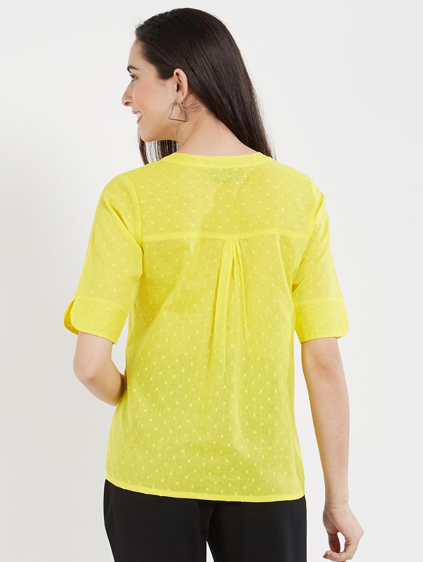 solid yellow cotton top - 15116251 - Zoom Image - 3