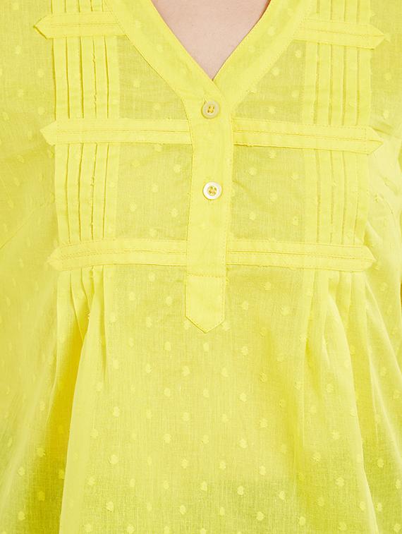 solid yellow cotton top - 15116251 - Zoom Image - 5