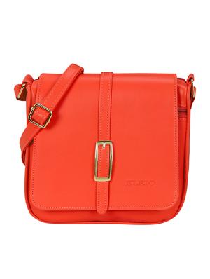 red leatherette regular sling bag - 15116769 - Standard Image - 1