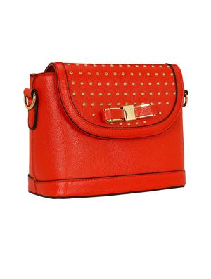 red leatherette regular sling bag - 15116776 - Standard Image - 4