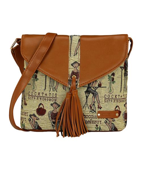 brown leatherette regular sling bag - 15116777 - Standard Image - 1