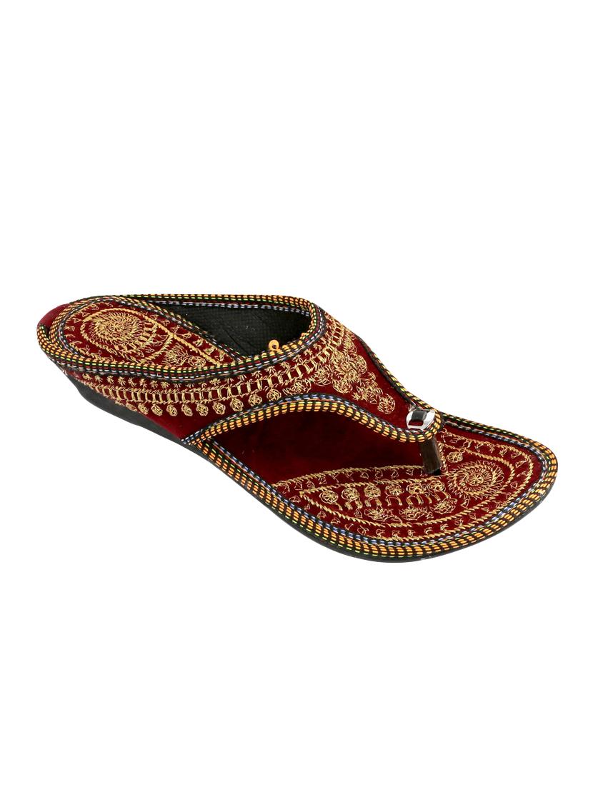 maroon ethnic sandal - 15116784 - Zoom Image - 1