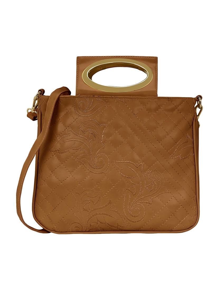 tan leatherette regular sling bag - 15116988 - Zoom Image - 1