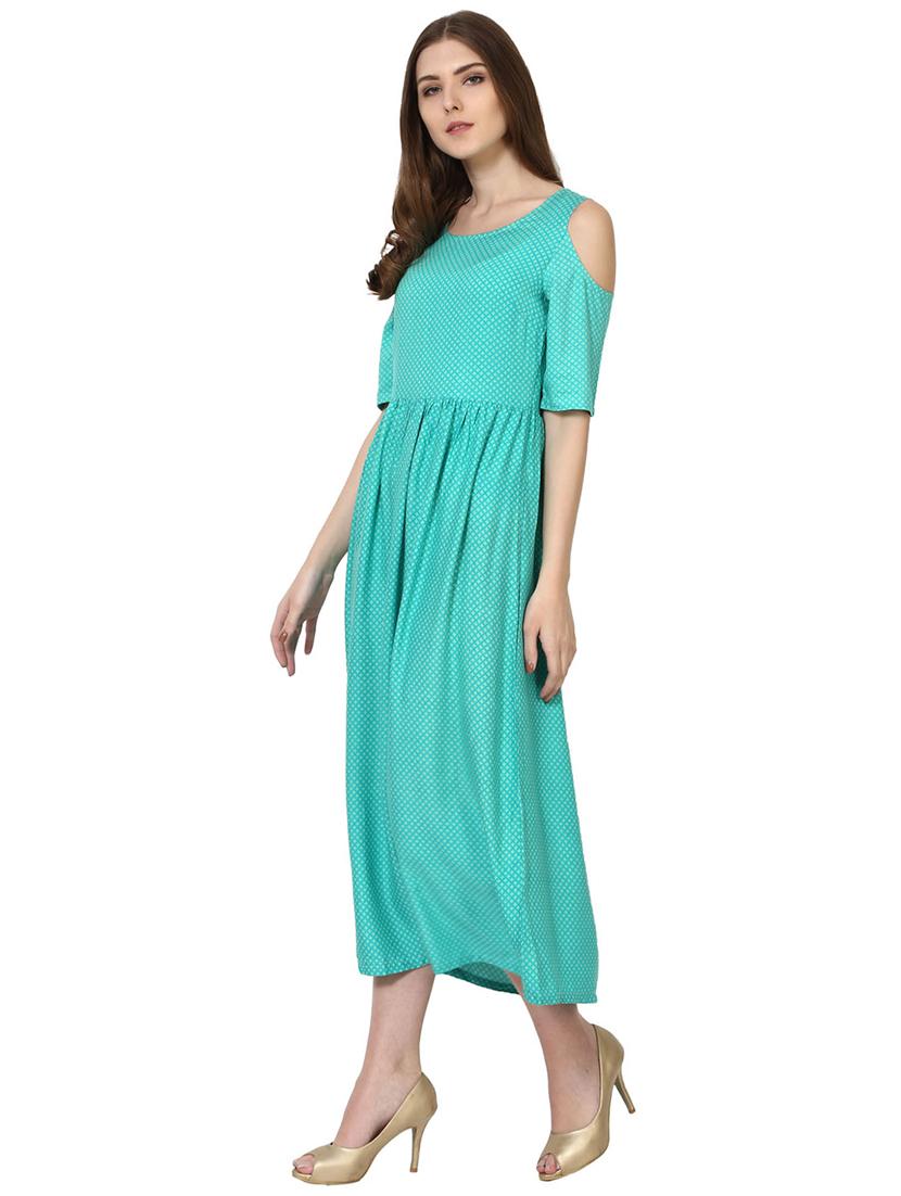 printed cold shoulder maxi dress - 15117001 - Zoom Image - 3