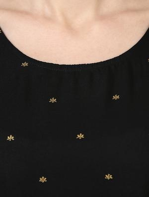 foil print cold shoulder dress - 15117002 - Standard Image - 4