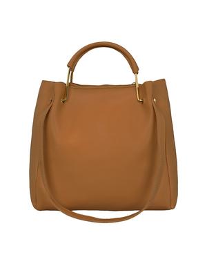 brown leatherette tote - 15117080 - Standard Image - 5