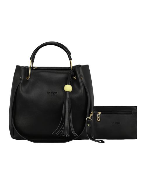 black leatherette tote - 15117081 - Standard Image - 1