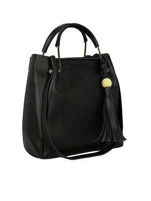 black leatherette tote - 15117081 - Standard Image - 4