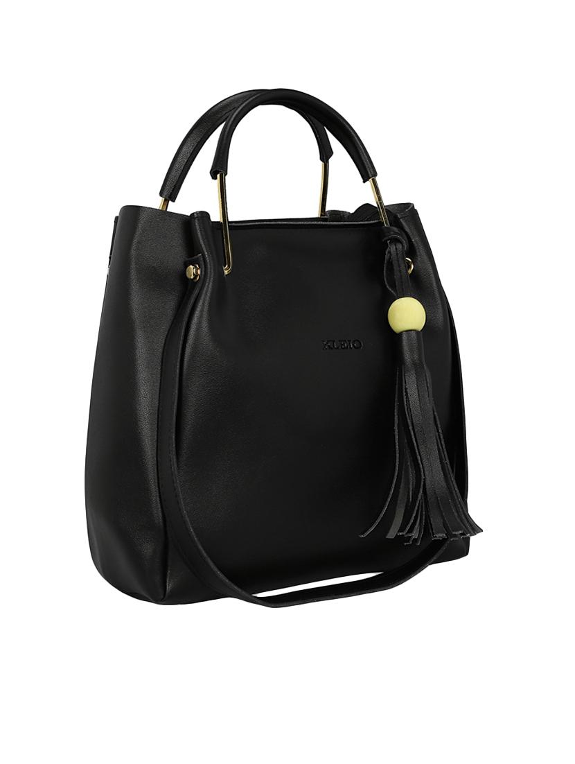 black leatherette tote - 15117081 - Zoom Image - 4