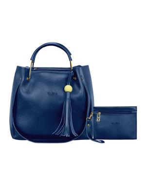 blue leatherette tote - 15117082 - Standard Image - 1