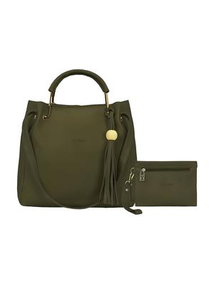 green leatherette regular tote - 15117129 - Standard Image - 1