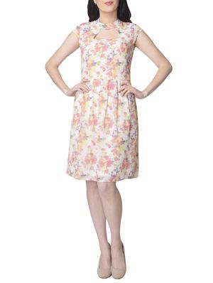 white floral a-line dress - 15117137 - Standard Image - 1