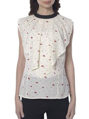 white printed layered top - 15117145 - Standard Image - 1