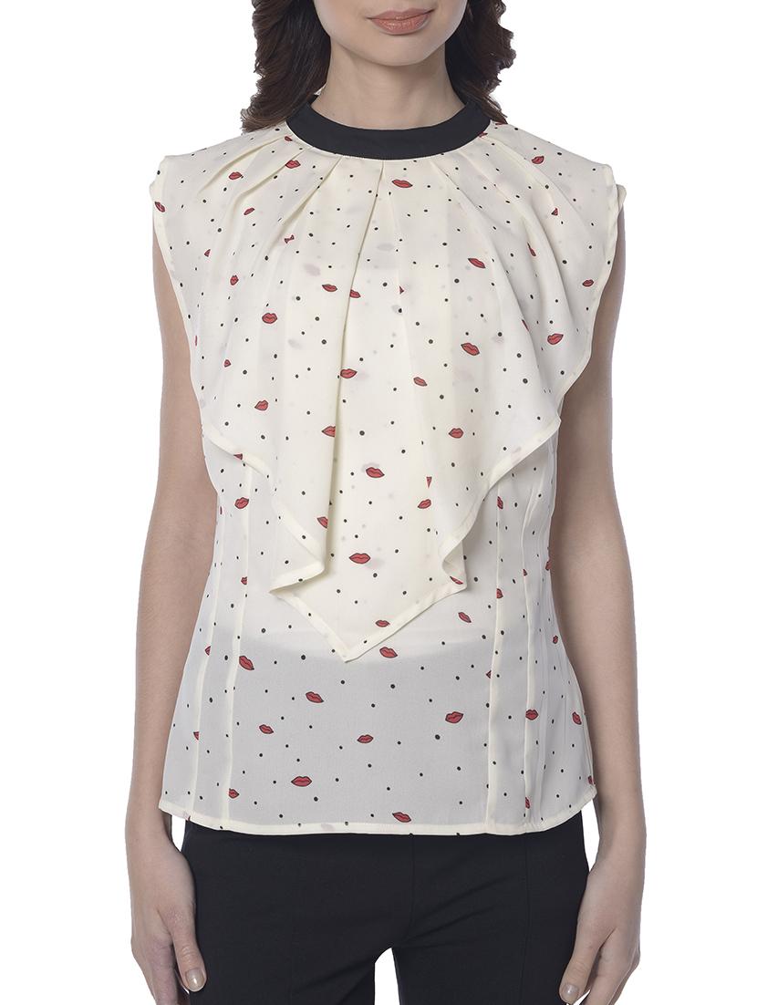 white printed layered top - 15117145 - Zoom Image - 1