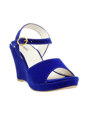blue ankle strap wedge - 15117309 - Standard Image - 1