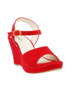 red ankle strap wedge - 15117310 - Standard Image - 1