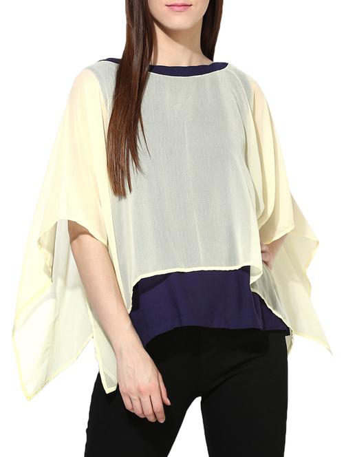 beige rayon layered top - 15117444 - Standard Image - 1