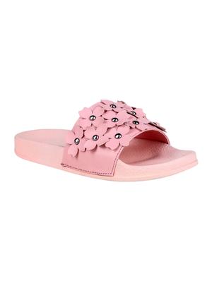 pink pu slides - 15118166 - Standard Image - 1