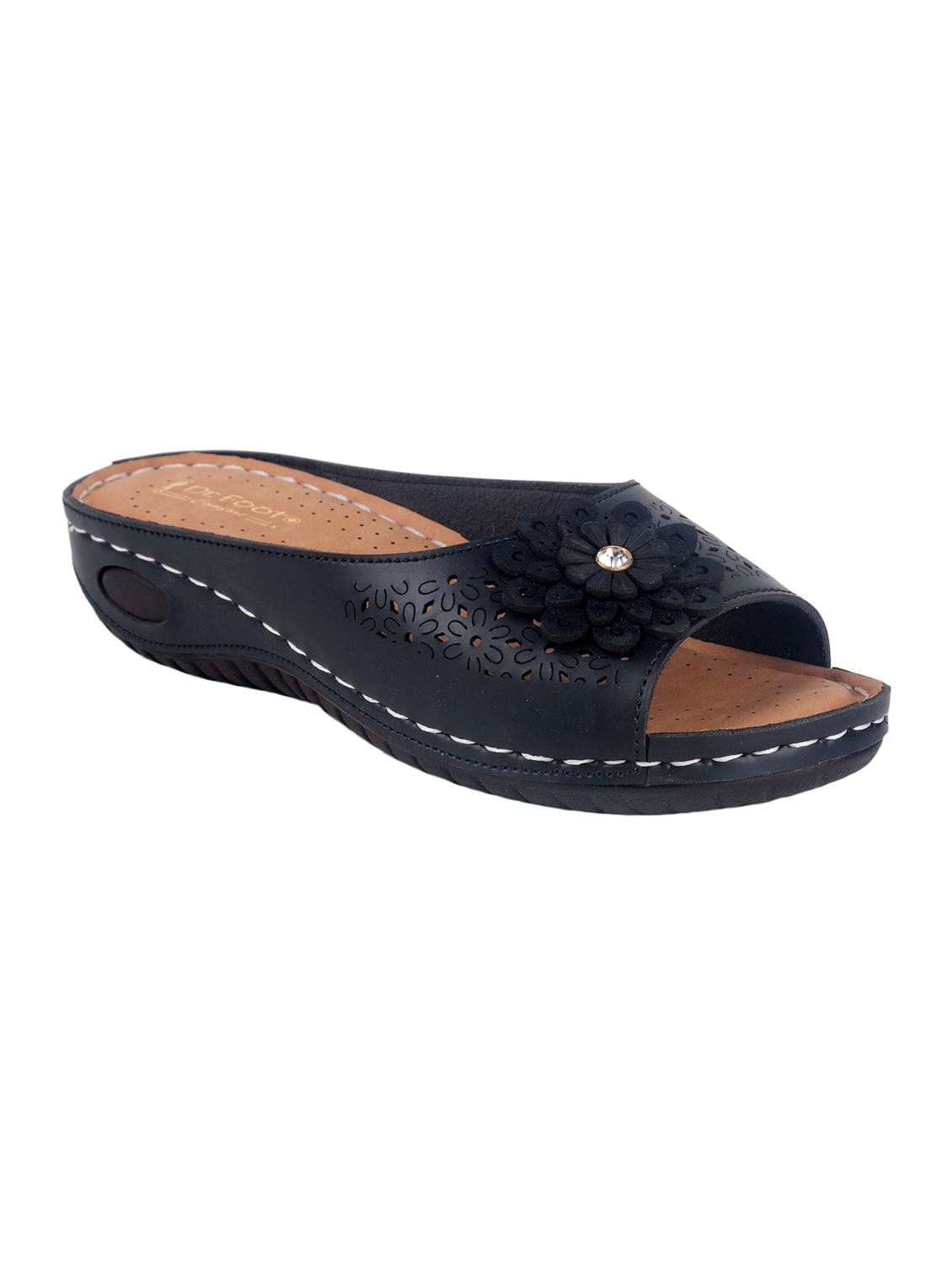 black faux leather slippers - 15118169 - Zoom Image - 1