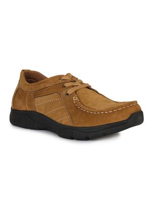 brown leatherette lace up sneaker - 15118294 - Standard Image - 1
