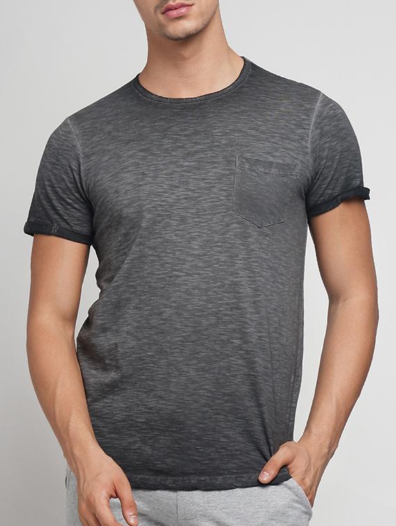grey cotton washed tshirt - 15118485 - Zoom Image - 1