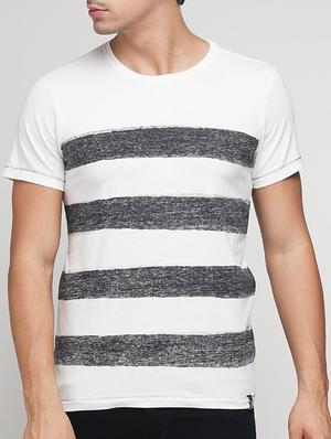 white cotton striped t-shirt - 15118490 - Standard Image - 1