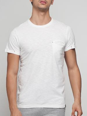 white cotton pocket t-shirt - 15118499 - Standard Image - 1