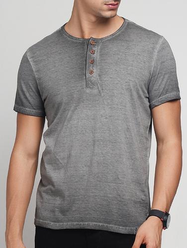 grey cotton washed t-shirt - 15118512 - Very Small Image - 1